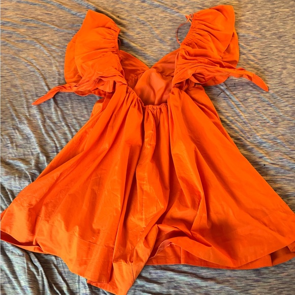 Bold Orange Ruffle Dress - Picture 2 of 2
